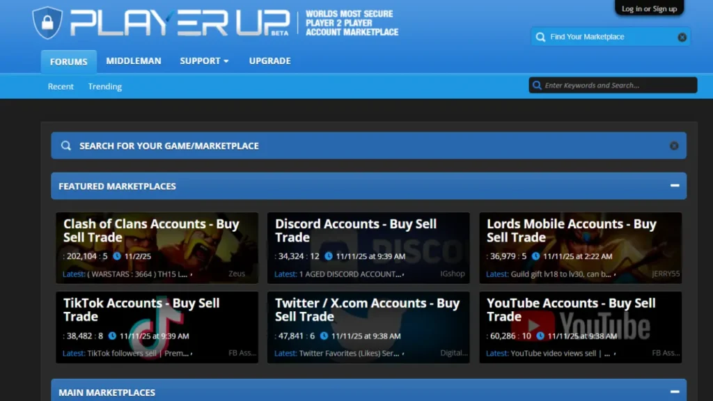 PlayerUp is the world’s most secure player-to-player marketplace to buy, sell, and trade gaming and social media accounts safely