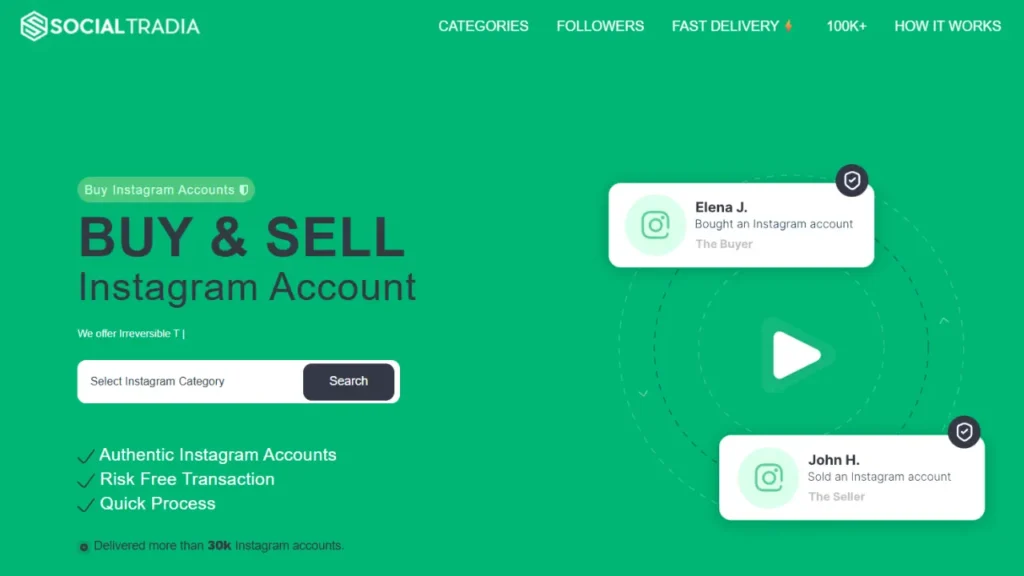 Buy and sell verified Instagram accounts safely with Social Tradia. Get authentic followers, risk-free transactions, and fast account delivery