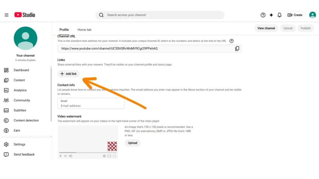 Add Social Media, Website or affiliate links to your Youtube channel