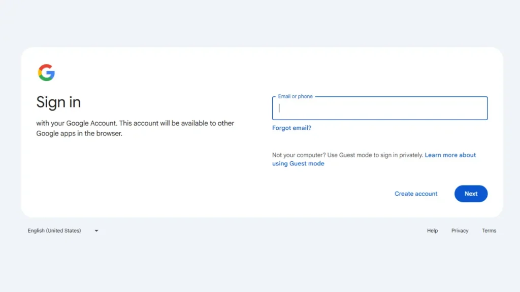 Create gmail account